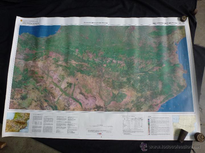 Mapas contempor&aacute;neos: Mapa satelite de los Pirineos,  112cm x 115cm.