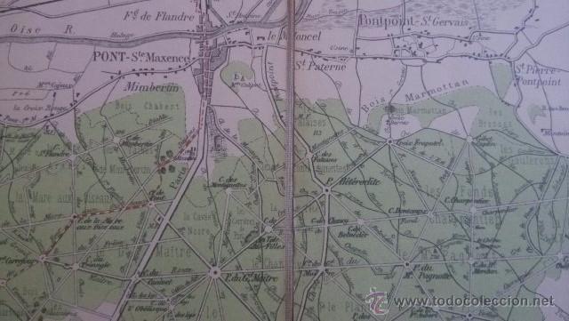 Mapas contempor&aacute;neos: ANTIGUO MAPA FRANCES SOPORTE DE LINO 1913 - Foto 6