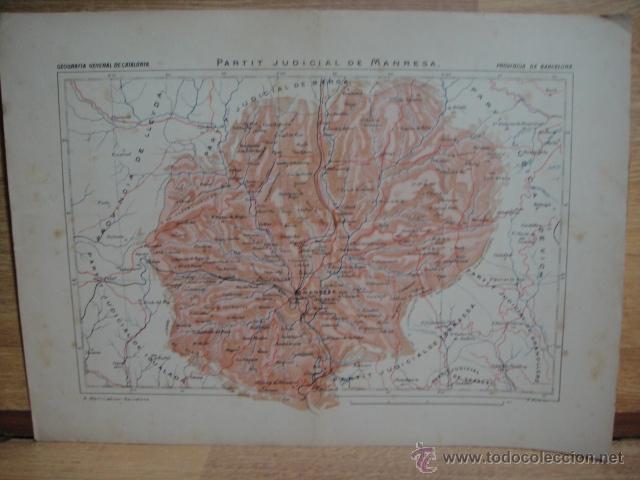 Mapas contempor&acirc;neos: mapa del partit judicial de manresa - a&ntilde;o 1913