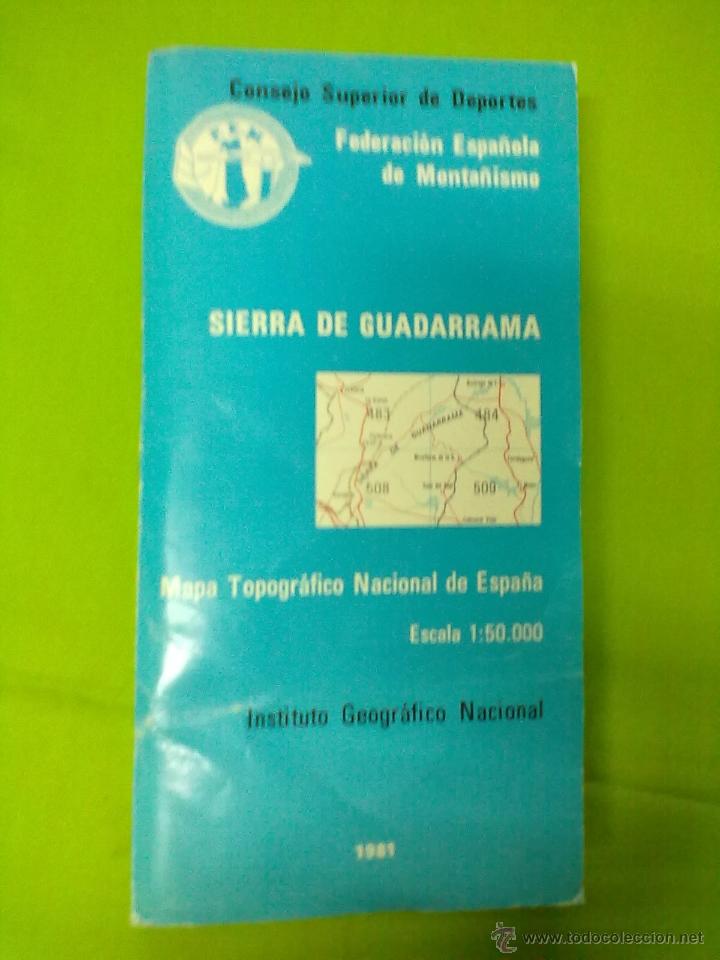 Contemporary maps: SIERRA DE GUADARRAMA MAPA TOPOGRAFICO CONSEJO SUPERIOR DE DEPORTES 1981