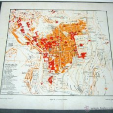 Mapas contemporáneos: 1900 ESPASA - MAPA DE JERUSALEN CONVENTOS GRIEGOS. Lote 52415864