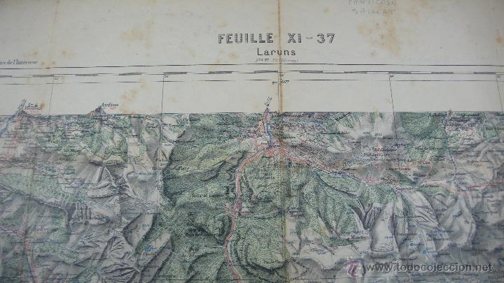 Mapas contempor&aacute;neos: LARUNS. FEUILLE XI-37. 1912. - Foto 2