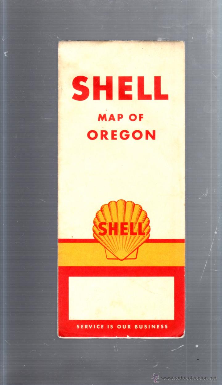 Mapas contempor&aacute;neos: MAPA DE CARRETERA. A&Ntilde;OS 50. SHELL. MAPA DE OREGON - Foto 1
