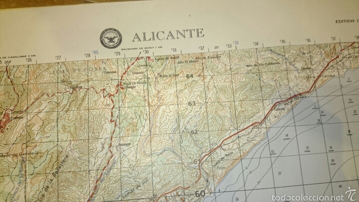 mapa topografico de alicante Antiguo Mapa Topografico De Alicante Departame Comprar Mapas Contemporaneos En Todocoleccion 52973396 mapa topografico de alicante