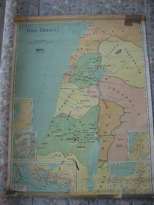 Mapas contempor&aacute;neos: ANTIGUO MAPA DE ESCUELA. MAPA BIBLICO. - Foto 1