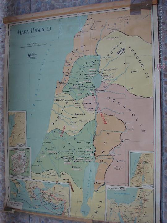Mapas contempor&aacute;neos: ANTIGUO MAPA DE ESCUELA. MAPA BIBLICO. - Foto 2