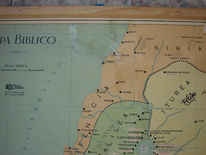 Mapas contempor&aacute;neos: ANTIGUO MAPA DE ESCUELA. MAPA BIBLICO. - Foto 5
