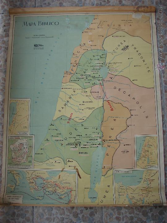 Mapas contempor&aacute;neos: ANTIGUO MAPA DE ESCUELA. MAPA BIBLICO. - Foto 6