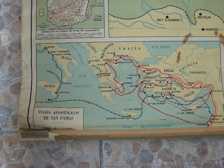 Mapas contempor&aacute;neos: ANTIGUO MAPA DE ESCUELA. MAPA BIBLICO. - Foto 7