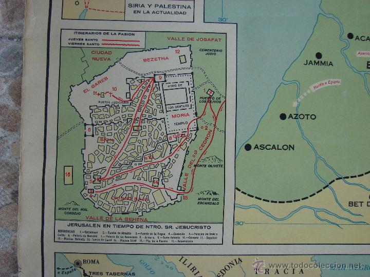 Mapas contempor&aacute;neos: ANTIGUO MAPA DE ESCUELA. MAPA BIBLICO. - Foto 9