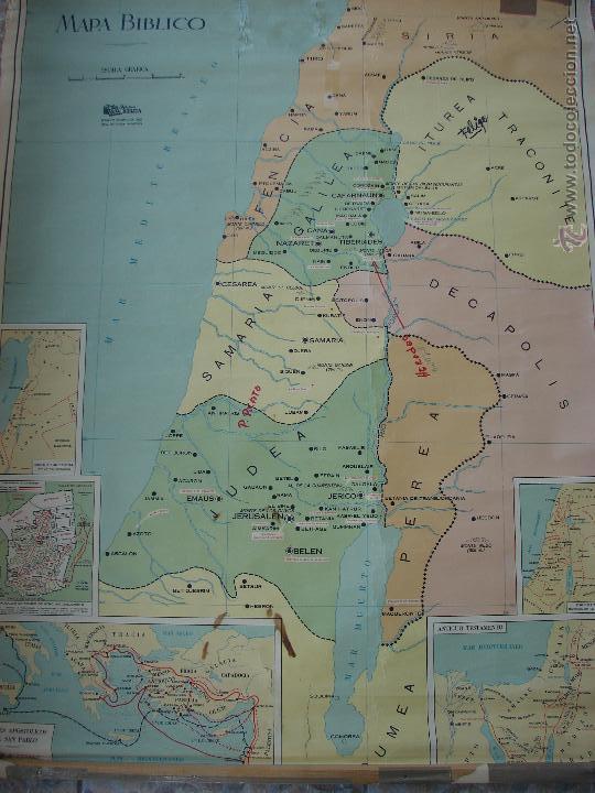 Mapas contempor&aacute;neos: ANTIGUO MAPA DE ESCUELA. MAPA BIBLICO. - Foto 11