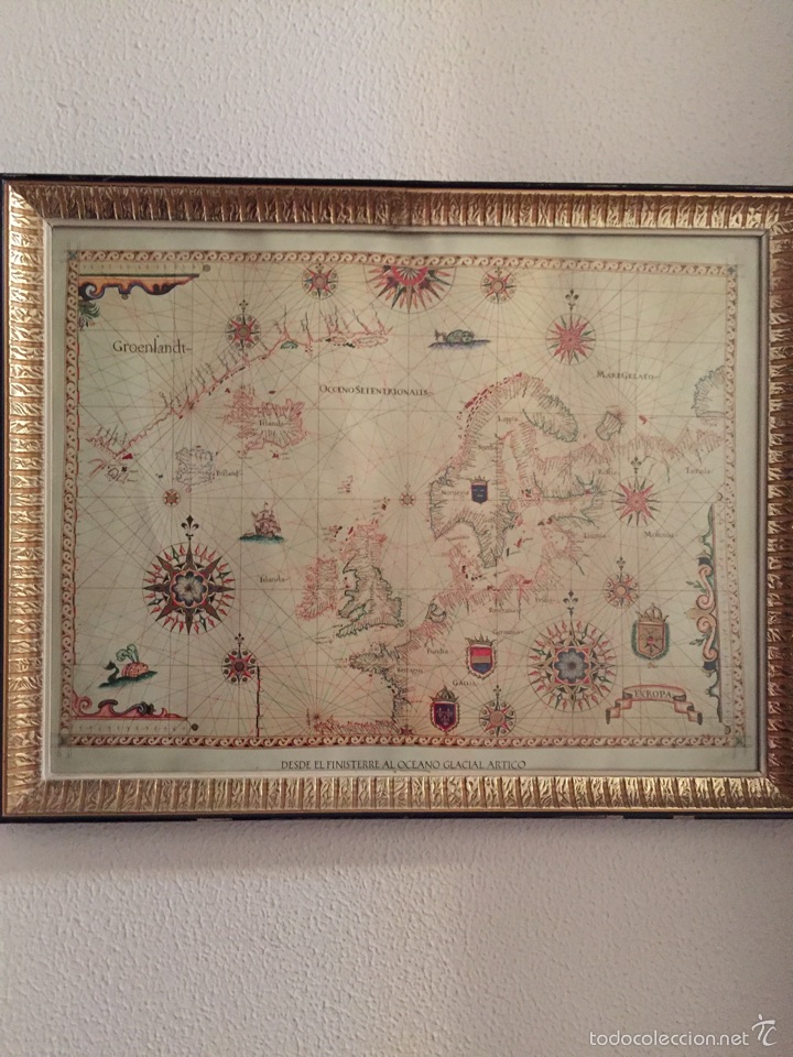 Mapas contempor&aacute;neos: Lamina enmarcada mapa antiguo - Foto 1