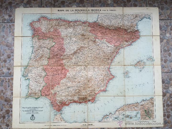 Mapas contempor&aacute;neos: MAPA DE LA PENINSULA IBERICA. C. VOGEL - Foto 1