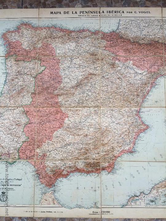 Mapas contempor&aacute;neos: MAPA DE LA PENINSULA IBERICA. C. VOGEL - Foto 4