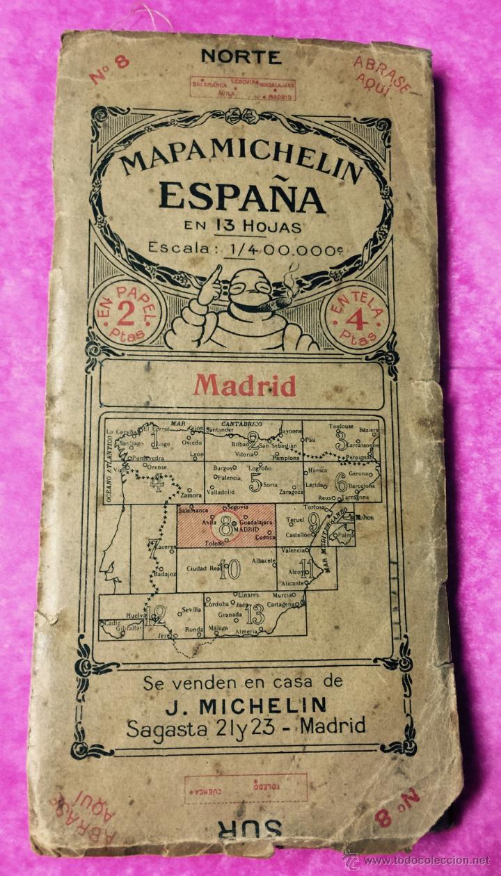 mapa michelin madrid Antiguo mapa michelin   madrid   en tela   Sold through Direct 