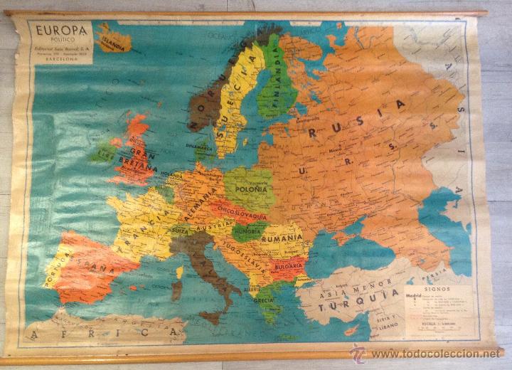 Antiguo Mapa De Escuela Politico De Europa Seix Sold Through Direct Sale