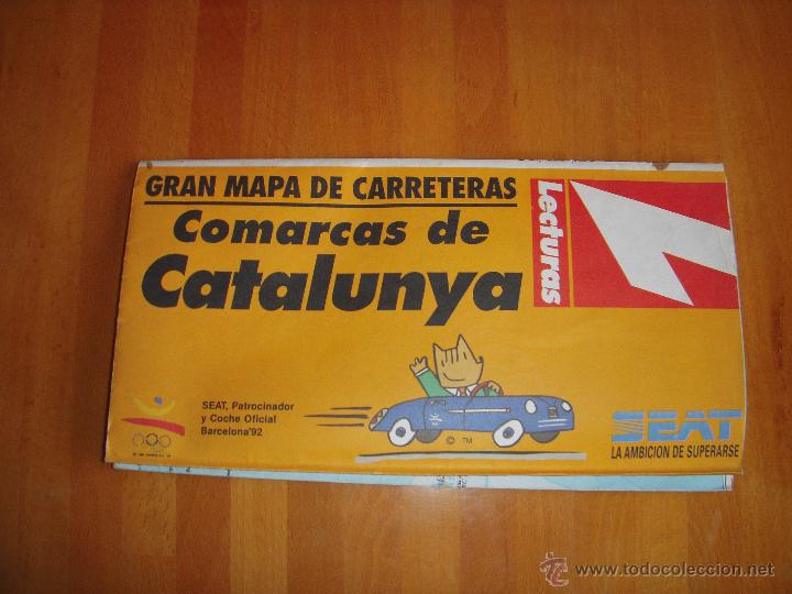 Mapas contempor&aacute;neos: Gran mapa de carreteras. comarcas de catalunya - Foto 1