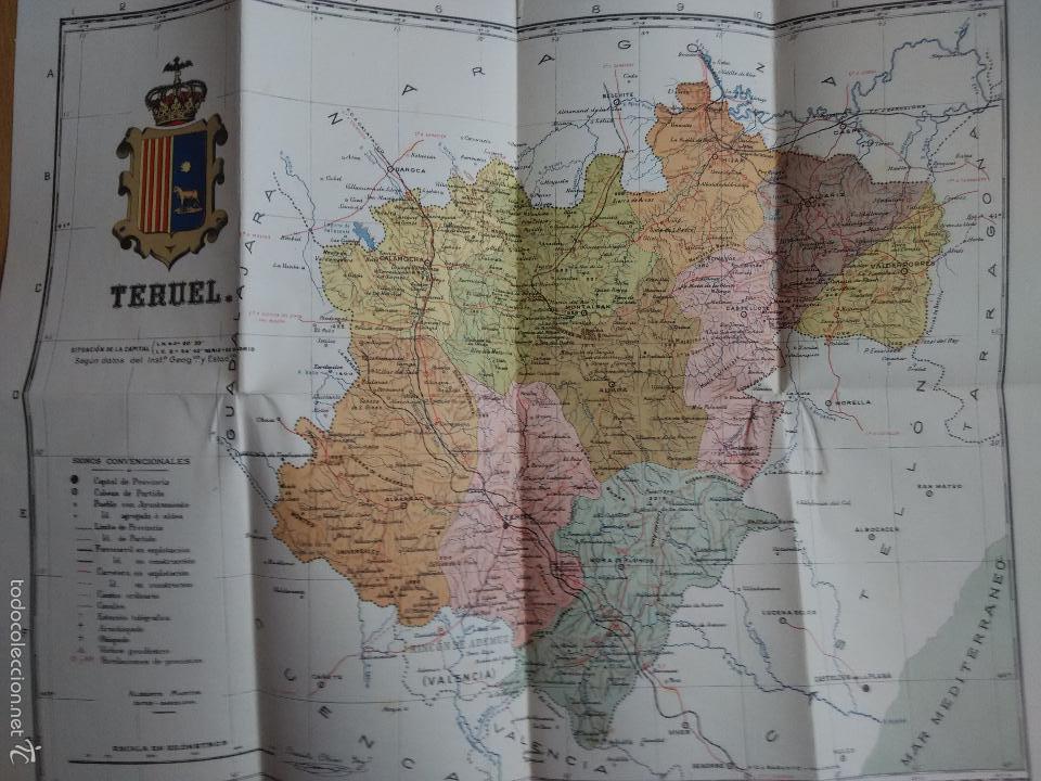 Mapas contempor&aacute;neos: MAPA ENTELADO. TERUEL- PROVINCIAS DE ESPA&Ntilde;A - Foto 2