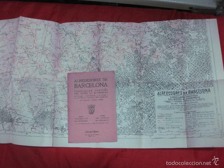 Mapas contempor&acirc;neos: ALREDEDORES DE BARCELONA. CORDILLERA COSTERA DEL BESOS AL LLOBREGAT. GUIA CARTOGRAFICA ALPINA. 1969.
