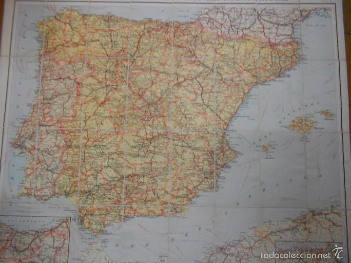 carte routiere 34 mapa de españa y portugal entelado 95x80 cm. ca   Buy Contemporary 