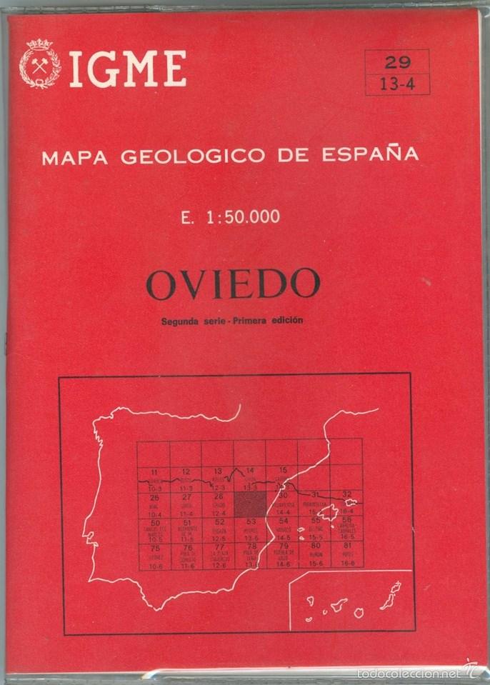 Mapas contempor&acirc;neos: Mapa y libro Geol&oacute;gico de Oviedo....mide 97 X 70....del IGME a&ntilde;o 1973
