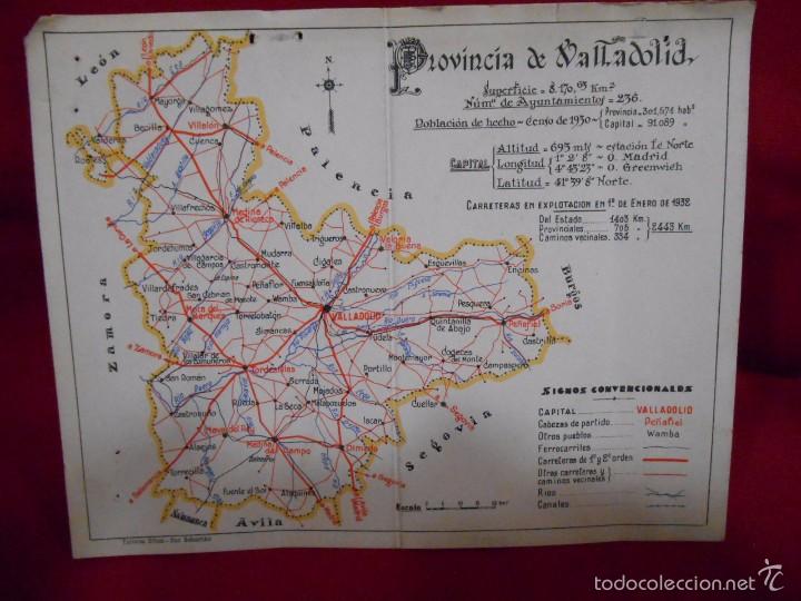 Zeitgen&ouml;ssische Karten: ANTIGUO FOLLETO CON MAPA DE LA PROVINCIA DE VALLADOLID - A&Ntilde;O 1932 -