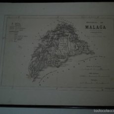 Mapas contemporáneos: MAPA PROVINCIA DE MALAGA ANDALUCIA.F.RUBIO GRILO Y VITTURI.ORIGINAL.GRABADOR BENITO CUARANTA