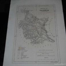 Mapas contemporáneos: MAPA PROVINCIA DE VALENCIA.F.RUBIO Y COMPAÑIA.GRABADOR CUARANTA