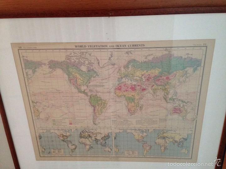 Mapas contempor&aacute;neos: Mapa World Vegetation and Ocean Currents. Atlas Map. - Foto 1