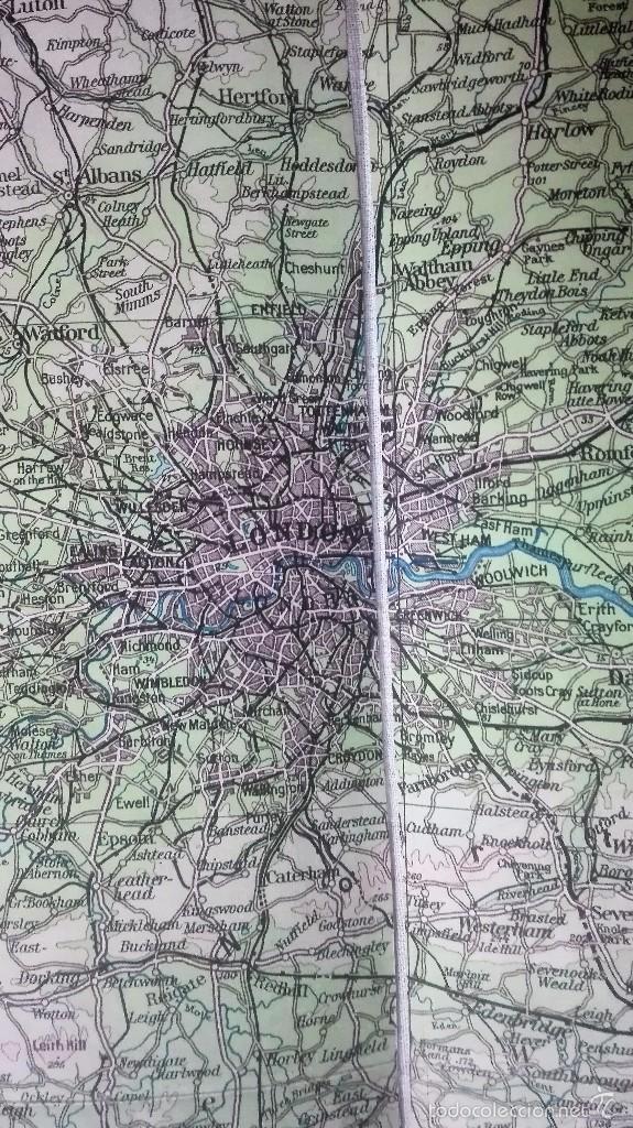Mapas contempor&aacute;neos: MAPA DE PAPEL SOBRE TELA  DE LONDRES - Foto 2