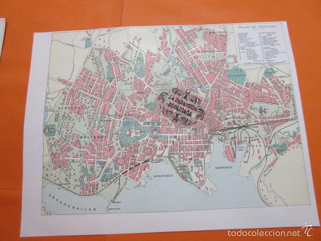 Mapas contempor&acirc;neos: LAMINA - CRISTIANIA U OSLO PLANO MAPA PRECIOSAS FOTOS EPOCA 1912/13