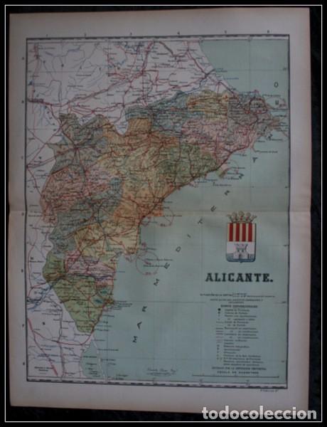 Mapas contempor&aacute;neos: MAPA ALICANTE -  50x37cm - ca 1900 - Foto 1
