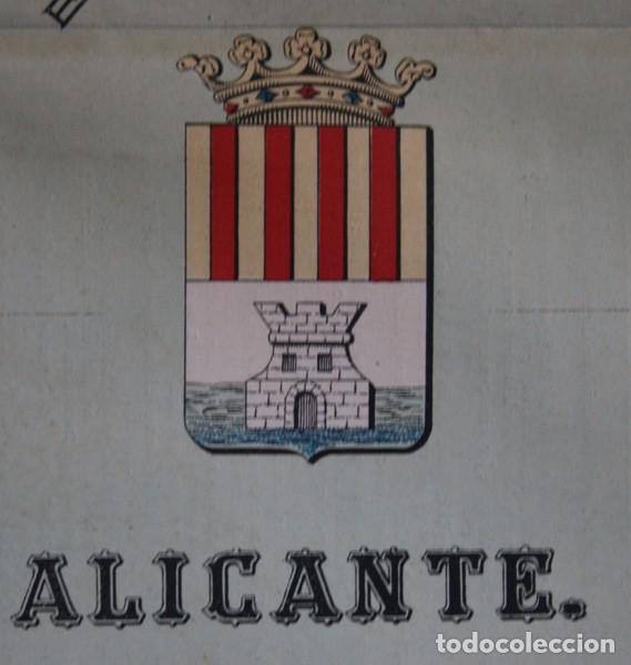 Mapas contempor&aacute;neos: MAPA ALICANTE -  50x37cm - ca 1900 - Foto 2