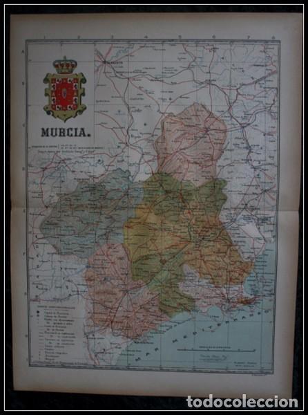Mapas contempor&aacute;neos: MAPA MURCIA  50x37cm - ca 1900 - Foto 1