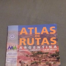 Mapas contemporáneos: ATLAS DE RUTAS ARGENTINA - URUGUAY - PARAGUAY - SUR DE BRASIL. 1999. MEGA MAPA.