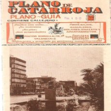 Mapas contemporáneos: PLANO GUIA CATARROJA, VALENCIA, CON CALLEJERO SIN ESCALA,1978, NNNI. Lote 69089421