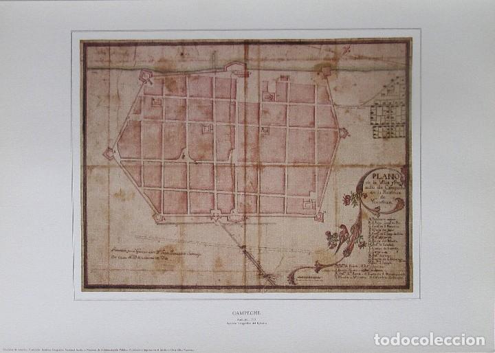 Zeitgen&ouml;ssische Karten: CAMPECHE (HACIA 1734). AN&Oacute;NIMO. SERVICIO GEOGR&Aacute;FICO DEL EJ&Eacute;RCITO. 60 X 42 CMS. IGN, 1990