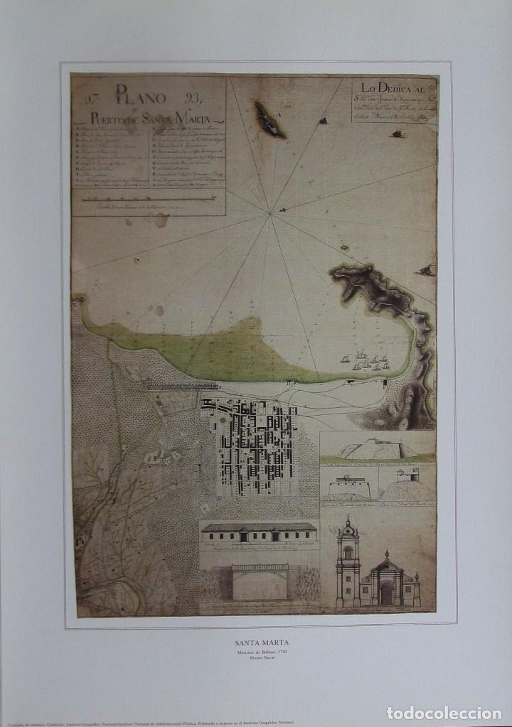 Zeitgen&ouml;ssische Karten: SANTA MARTA (1793). MAURICIO DE BOL&Iacute;BAR. MUSEO NAVAL. 60 X 42 CMS. IGN, 1990