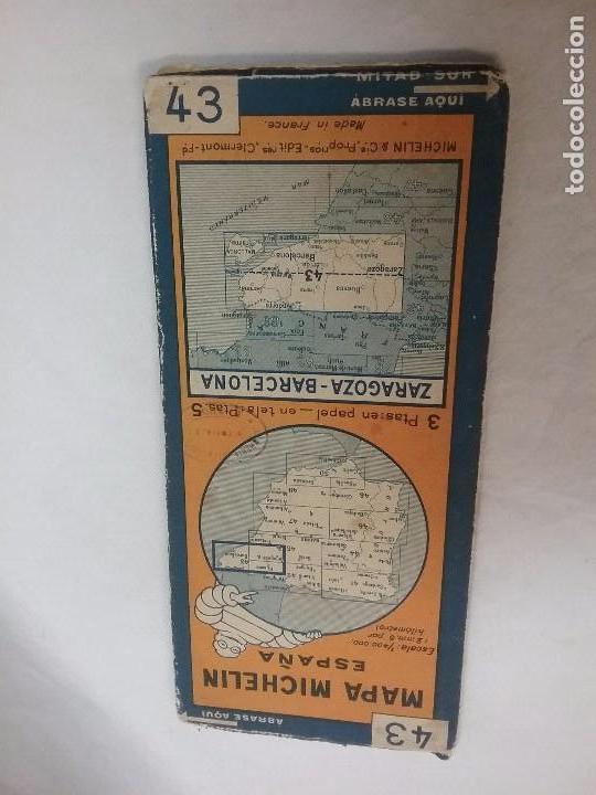 Mapas contempor&aacute;neos: MAPA MICHELIN DE ESPA&Ntilde;A - N&deg; 43 ZARAGOZA - BARCELONA  - ESCALA 1: 400.000 - A&Ntilde;OS 40