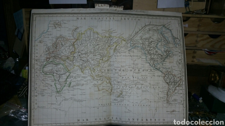 planisferio de la tierra siglo xix medidas 43 c - Buy Contemporary Maps at  todocoleccion - 78297741