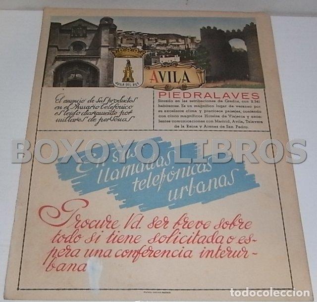 Mappe contemporanee: Mapa de la provincia de &Aacute;vila. Anuario Telef&oacute;nico de la Compa&ntilde;&iacute;a Telef&oacute;nica Nacional de Espa&ntilde;a (CTNE