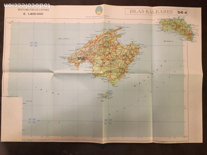 Mapas contempor&aacute;neos: Mapa militar servicio Geogr&aacute;fico del ej&eacute;rcito Islas Baleares - Foto 1