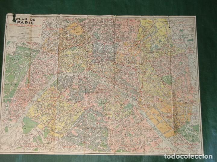 Mapas contempor&aacute;neos: ANTIGUO MAPA DE PARIS DE LINDISPENSABLE - A&Ntilde;OS 1950 - Foto 1