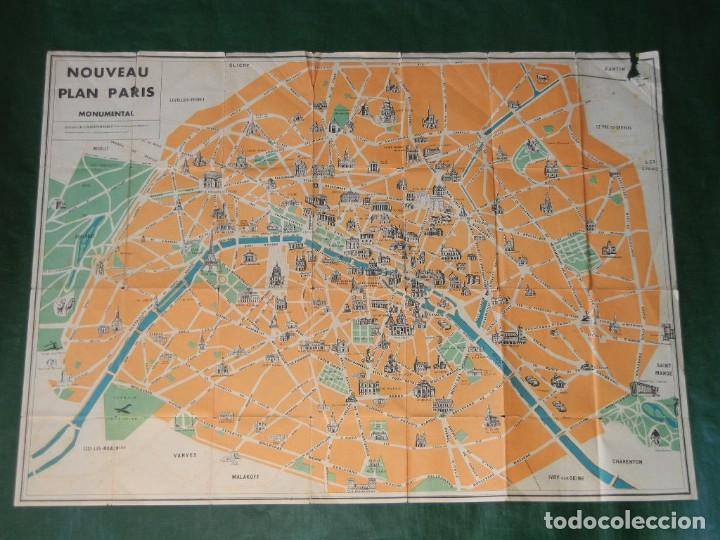 Mapas contempor&aacute;neos: ANTIGUO MAPA DE PARIS DE LINDISPENSABLE - A&Ntilde;OS 1950 - Foto 2