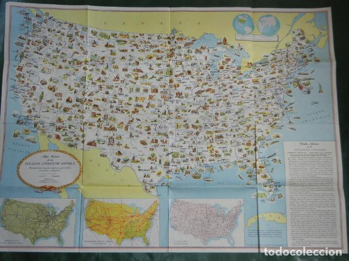 Zeitgen&ouml;ssische Karten: MAPA PICTORICO DE LOS ESTADOS UNIDOS DE AMERICA, PUBL. SECR.ESTADO WASHINGTON - A&Ntilde;OS 1950