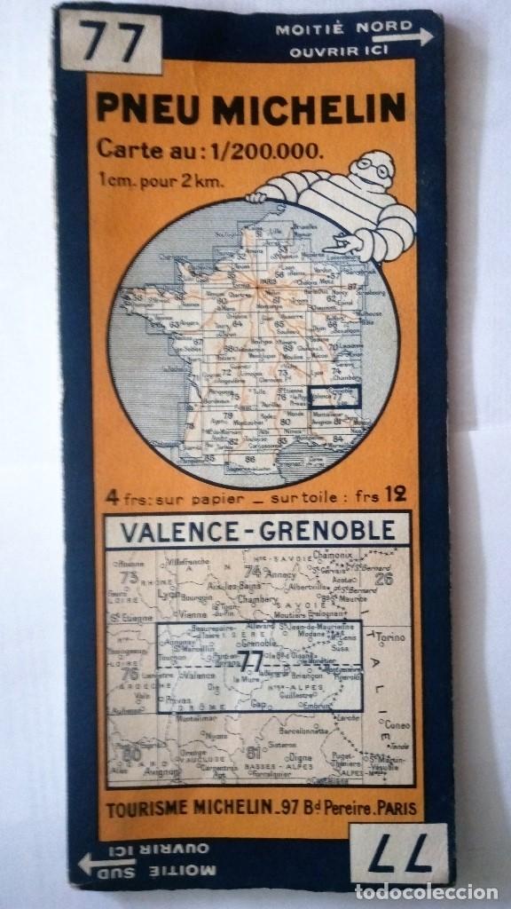 Mapas contempor&acirc;neos: MAPA CARRETERAS PNEU MICHELIN, N&ordm; 77, VALENCE - GRENOBLE