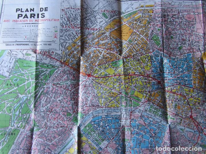 Mapas contempor&aacute;neos: PLAN DE PARIS MONUMENTS METRO. A&Ntilde;OS 60/70 - Foto 2