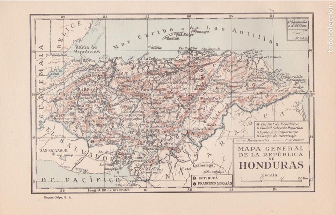 Mapas contempor&aacute;neos: Mapa rep&uacute;blica de Honduras - Foto 1