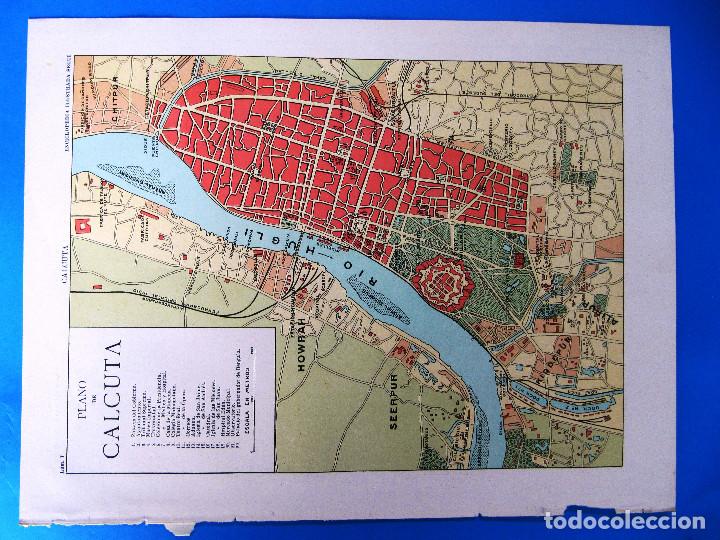 Zeitgen&ouml;ssische Karten: PLANO DE CALCUTA, KOLKATA, INDIA. ENCICLOPEDIA ILUSTRADA SEGU&Iacute;, 1905/10'S