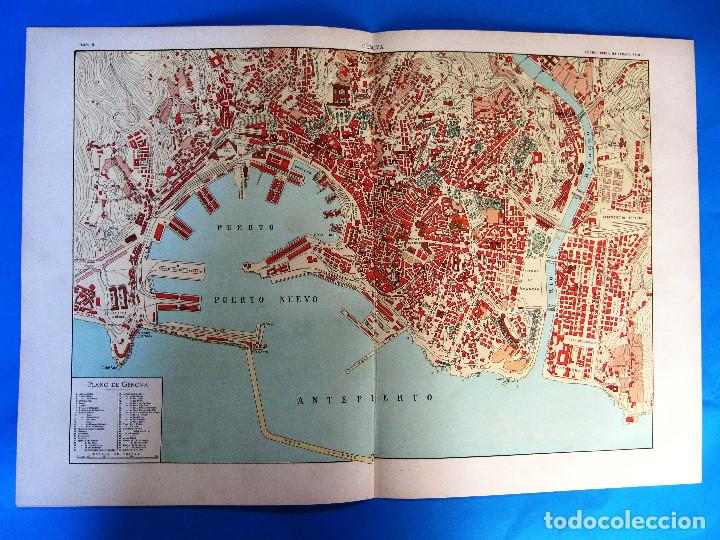 Mapas contempor&aacute;neos: PLANO DE G&Eacute;NOVA, GENOVA, ITALIA. ENCICLOPEDIA ILUSTRADA SEGU&Iacute;, 1905/10'S